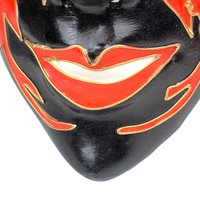 Handmade Vintage Paper Mâché Red and Black Mask