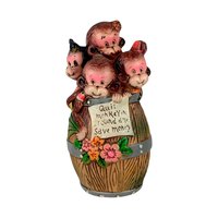 Vintage Monkey Barrel Ceramic Bank