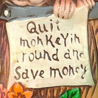 Vintage Monkey Barrel Ceramic Bank