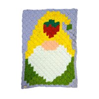 Pair of Handmade Completed Crochet Gnome Wall Hangings