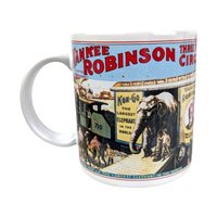 Vintage Flambro Ceramic Circus Poster Mugs, Set of 4