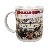 Vintage Flambro Ceramic Circus Poster Mugs, Set of 4