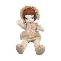 Vintage Handmade Cloth Doll in Bonnet and Dress