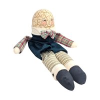 Vintage Wooden Crackle Egg Figure