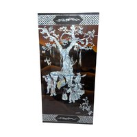 Vintage Vietnamese Lacquer Wall Panel: Mother of Pearl Inlay