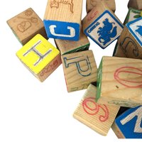 1970 Playskool Walt Disney Wood Safety Blocks