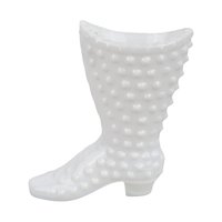 Fenton Hobnail White Milk Glass Boot Figurine
