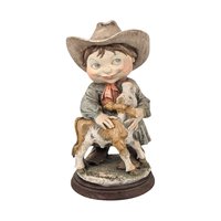Vintage Giuseppe Armani Gulliver's World Cowgirl with Calf Figurine