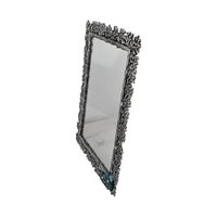 Vintage Pier 1 Imports Pewter Enamel Shell Mirror