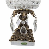 Vintage Italian Crystal and Marble Lidded Candy Dish