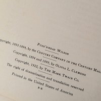 1922 Harper & Brothers Pudd'nhead Wilson Hardcover, Mark Twain