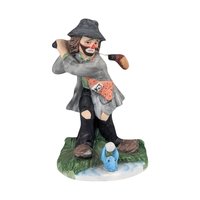 Vintage Flambro Emmett Kelly Jr Hobo Clown Golfer Figurine
