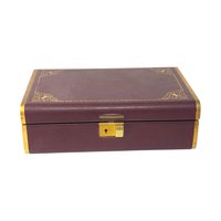 Vintage Maroon and Gold Jewelry Box