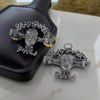 1993 MTV Headbangers Ball Pewter Pendant and Pin Set