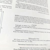 1994 Tom Tierney Bill Clinton and His Family Paper Doll Book