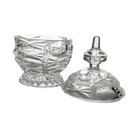 Vintage Crystal Clear Glass Covered Candy Dish