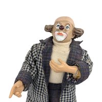 Vintage 10" Posable Hobo Clown in Plaid