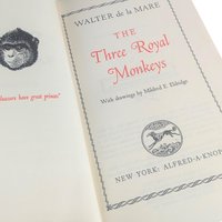 1966 The Three Royal Monkeys Hardcover Book