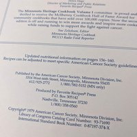 1979 'Minnesota Heritage Cookbook' Hardcover