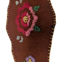 Vintage Handmade Floral Embroidered Waist Cincher