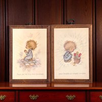 Vintage Betsey Clark Wooden Wall Plaque Pair