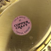 Vintage Copper Craft Guild Glass & Metal Serving Tray