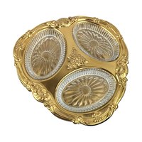 Vintage Copper Craft Guild Glass & Metal Serving Tray