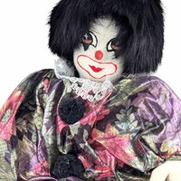 Vintage Floral Satin Miniature Clown Doll