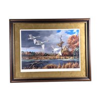 Signed David A. Maass 'Autumn at Baker—Trumpeter Swans' Print