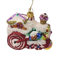 2003 Fitz and Floyd Holiday Treasures Glass Train Ornament