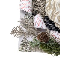 Vintage Handmade Mixed Media Santa Wall Canvas