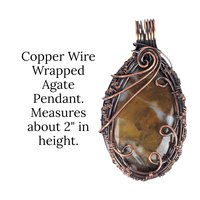Handmade Earthy Agate Copper Wire Wrapped Pendant
