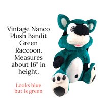 Vintage Nanco Bandit Green Raccoon Plush
