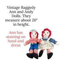 Vintage Raggedy Ann and Andy Plush Doll Pair