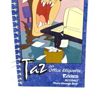 1997 Looney Tunes Taz on Office Etiquette Phone Message Book