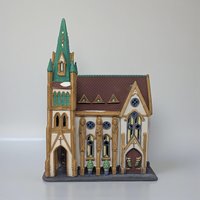 1991 Dept 56 All Saints Corner Church Christmas in the City Porcelain Building