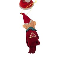 Vintage Pair of Christmas Ornaments Knee Hugger Elf and Velvet Girl