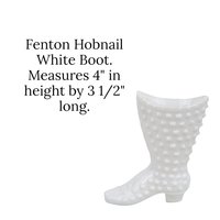 Fenton Hobnail White Milk Glass Boot Figurine