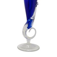 1989 Signed 'Jack-in-the-Pulpit' Cobalt Art Glass Vase
