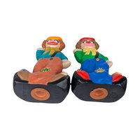 1975 Happy and Sad Ceramic Clown Banks Pair