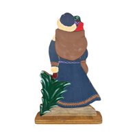 Vintage Hand-Painted Wooden Folk Art Santa Figure