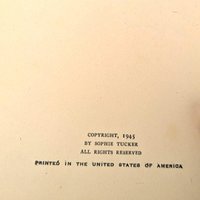 1945 Autographed 'Some of These Days' Sophie Tucker Autobiography