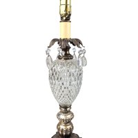 Vintage Hollywood Regency Crystal Pineapple Lamp with Prisms