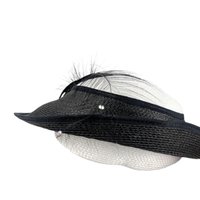 Vintage 'Jody G for Sylvia' Black and White Straw Ladies Hat
