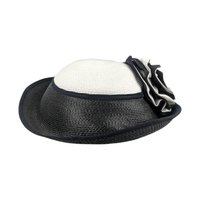 Vintage 'Jody G for Sylvia' Black and White Straw Ladies Hat