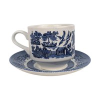 Vintage Churchill Classic Blue Willow 3 Piece Ceramic Set