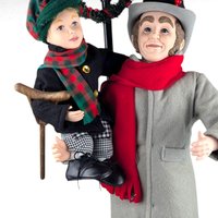 Vintage Holiday Creations Scrooge and Tiny Tim Animated Figure
