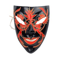 Handmade Vintage Paper Mâché Red and Black Mask