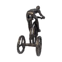 Vintage Brutalist Metal Man on Tricycle Figure