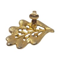 Vintage Sarah Coventry "Golden Harvest" Leaf Brooch & Earring Set